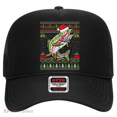 Xmas Ugly Sweater Style Santa Rainbow Trout Fish Christmas Meaningful Gift Hat