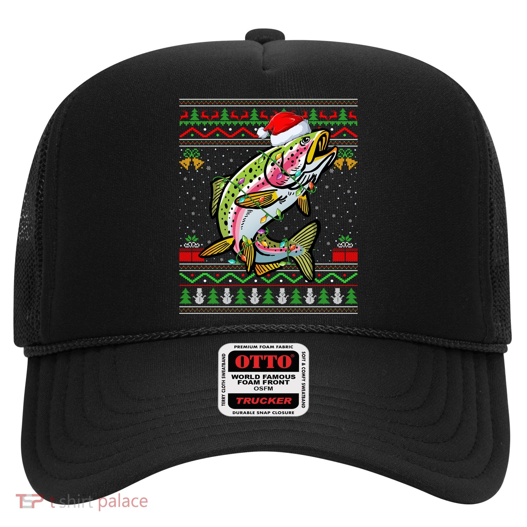 Xmas Ugly Sweater Style Santa Rainbow Trout Fish Christmas Meaningful Gift Hat