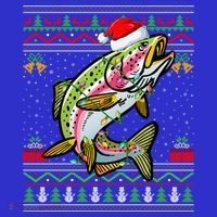 Xmas Ugly Sweater Style Santa Rainbow Trout Fish Christmas Meaningful Gift Apron thumb 3
