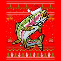 Xmas Ugly Sweater Style Santa Rainbow Trout Fish Christmas Meaningful Gift Santa Hat thumb 1