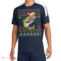 Xmas Ugly Sweater Style Santa Rainbow Trout Fish Christmas Meaningful Gift Sport-Tek Competitor United Soccer Jersey thumb 0