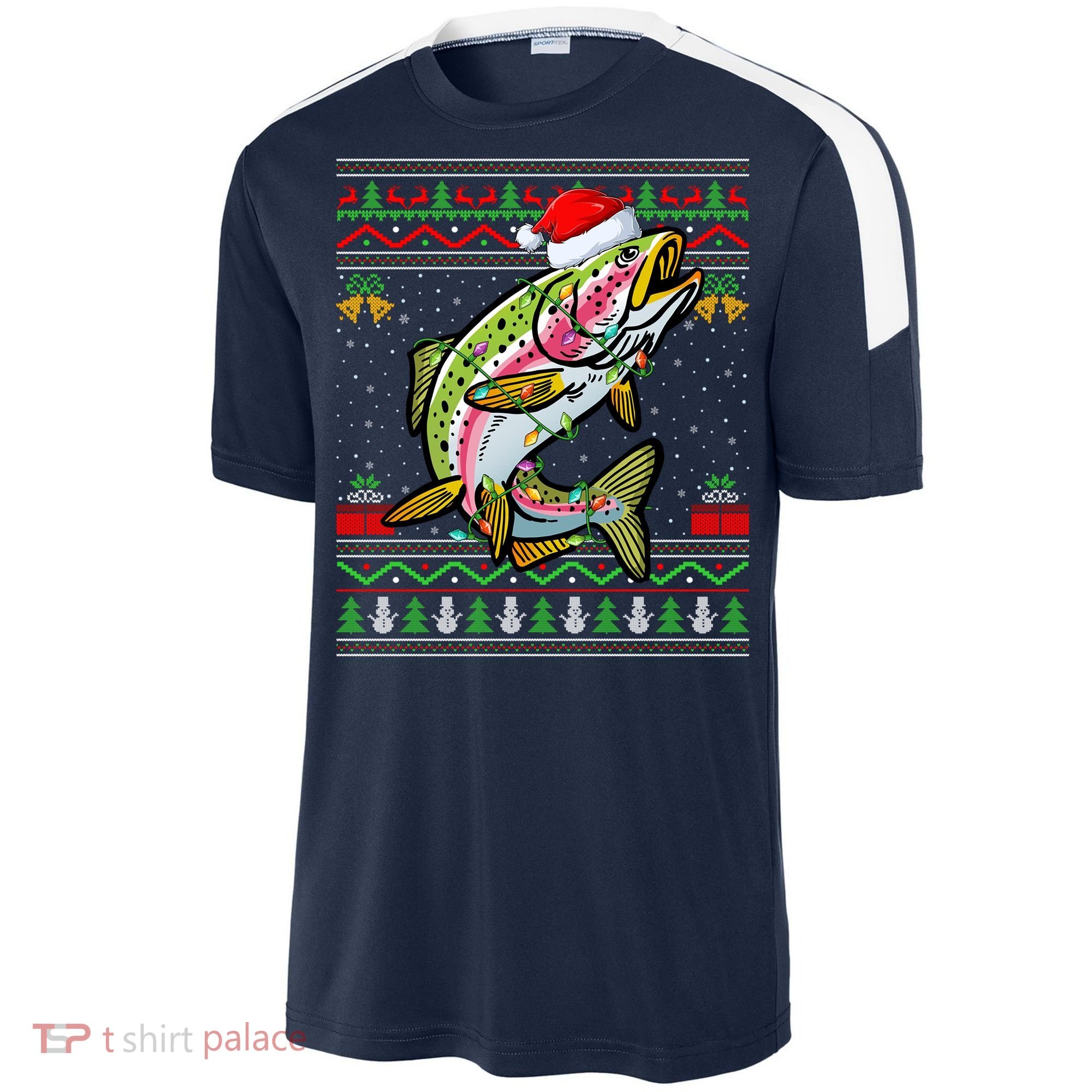 Xmas Ugly Sweater Style Santa Rainbow Trout Fish Christmas Meaningful Gift Sport-Tek Competitor United Soccer Jersey