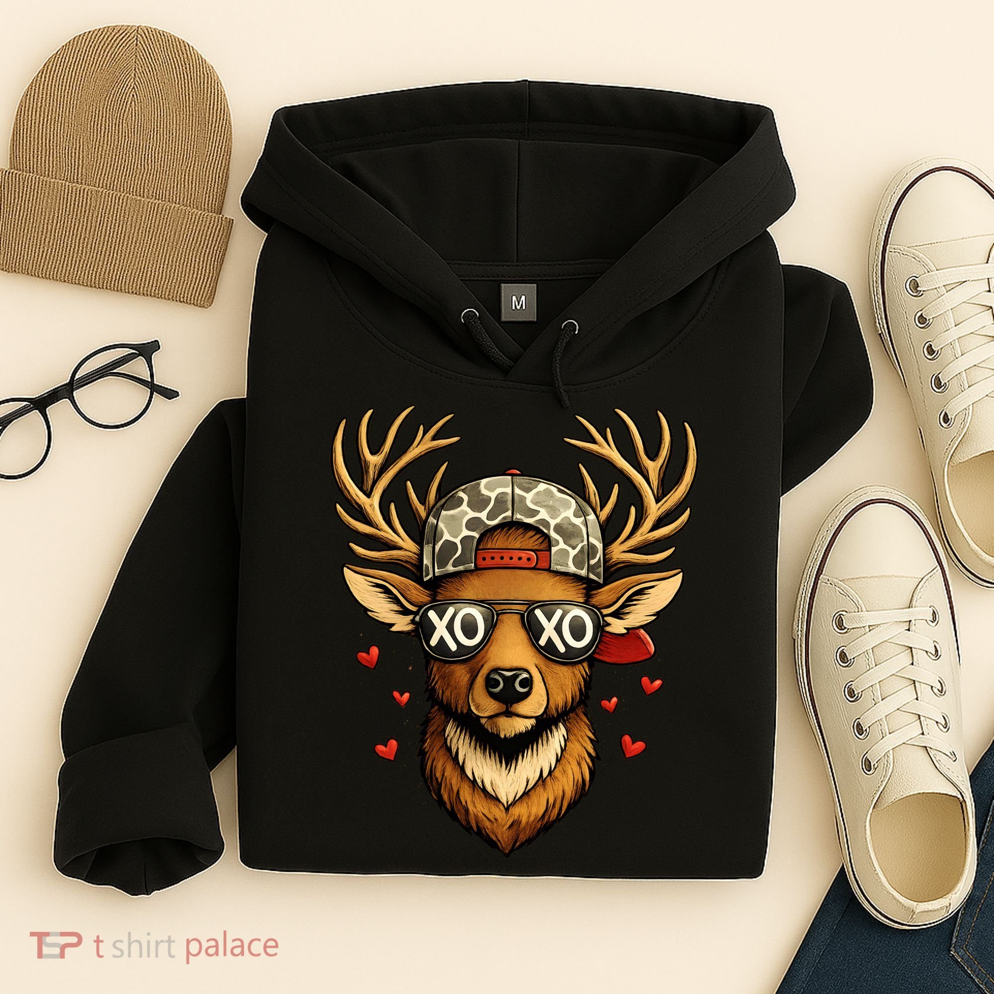 XOXO Valentine Buck Camo Deer Hunting Hoodie