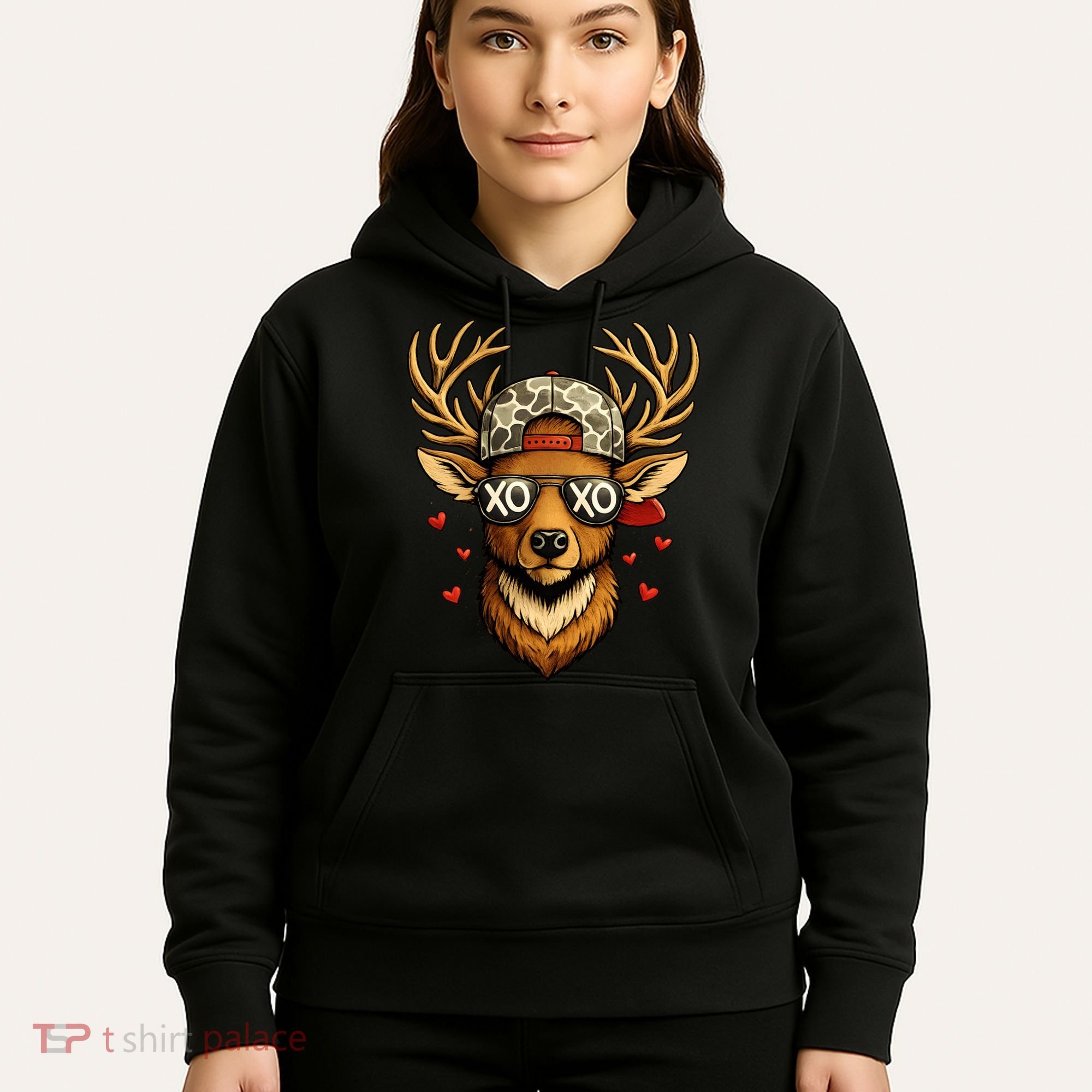 XOXO Valentine Buck Camo Deer Hunting Hoodie