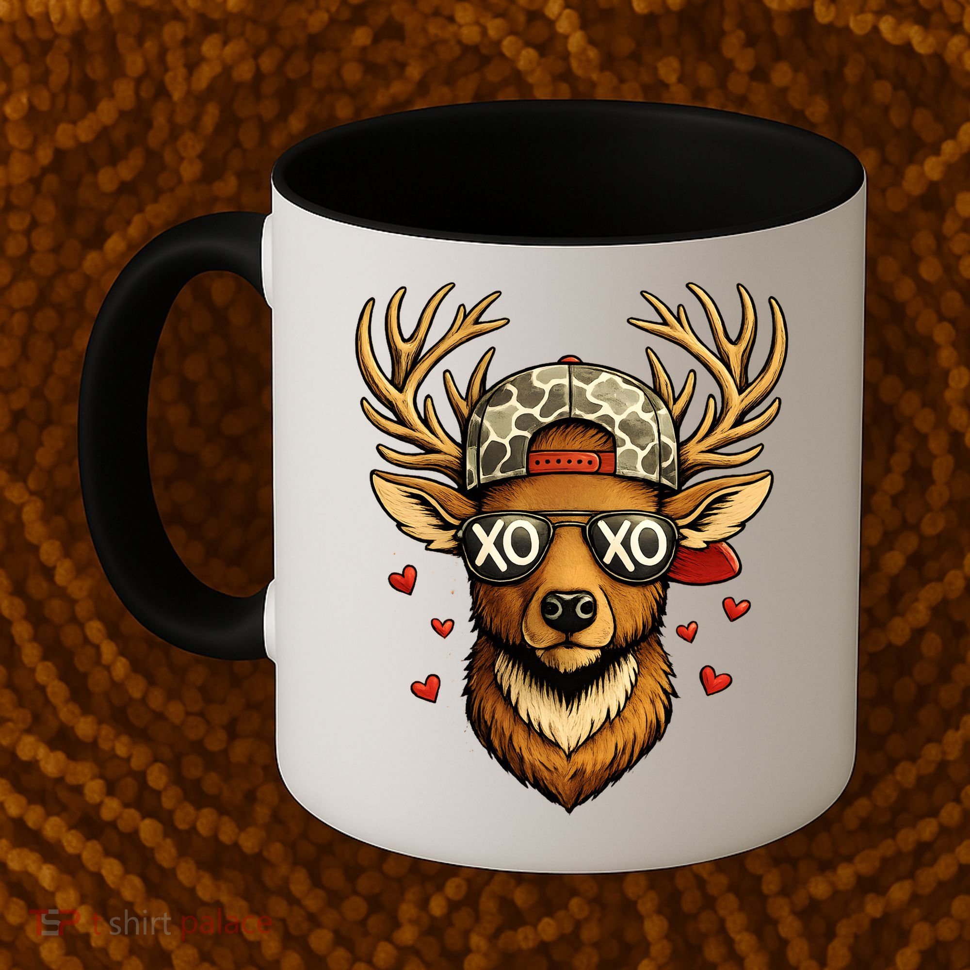 XOXO Valentine Buck Camo Deer Hunting Coffee Mug