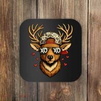 XOXO Valentine Buck Camo Deer Hunting Coaster thumb 0