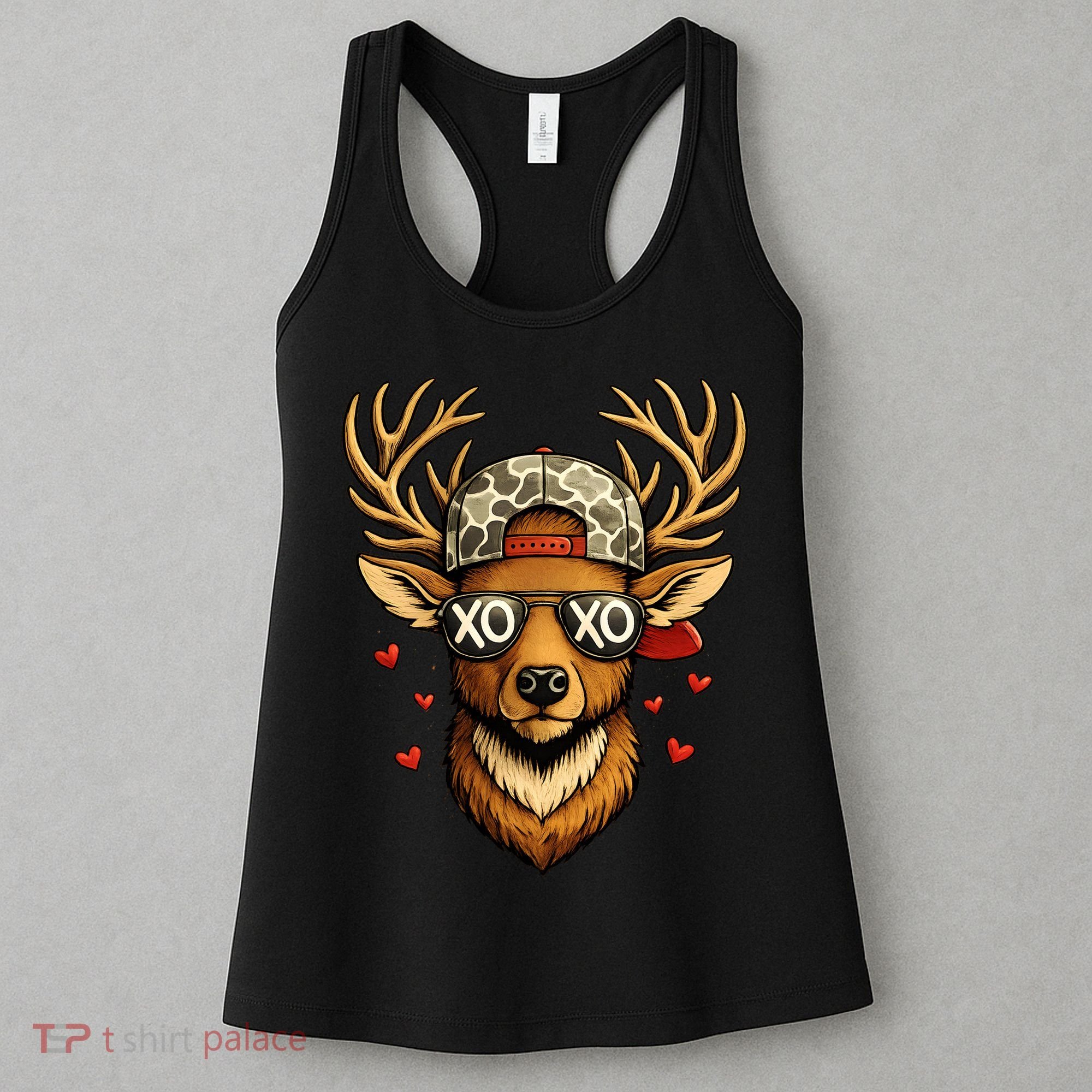 XOXO Valentine Buck Camo Deer Hunting Women's Tank Top
