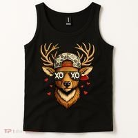 XOXO Valentine Buck Camo Deer Hunting Tank Top thumb 2