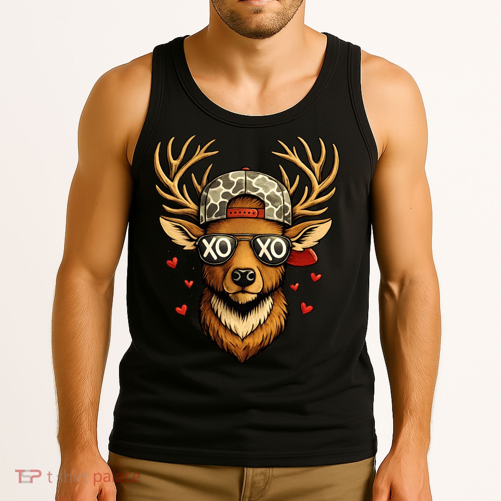 XOXO Valentine Buck Camo Deer Hunting Tank Top