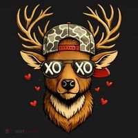 XOXO Valentine Buck Camo Deer Hunting Women's T-Shirt thumb 6