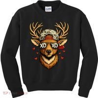 XOXO Valentine Buck Camo Deer Hunting Kids Sweatshirt thumb 0