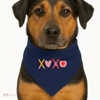 Xoxo Valentines Day School Holiday USA-Made Doggie Bandana thumb 1
