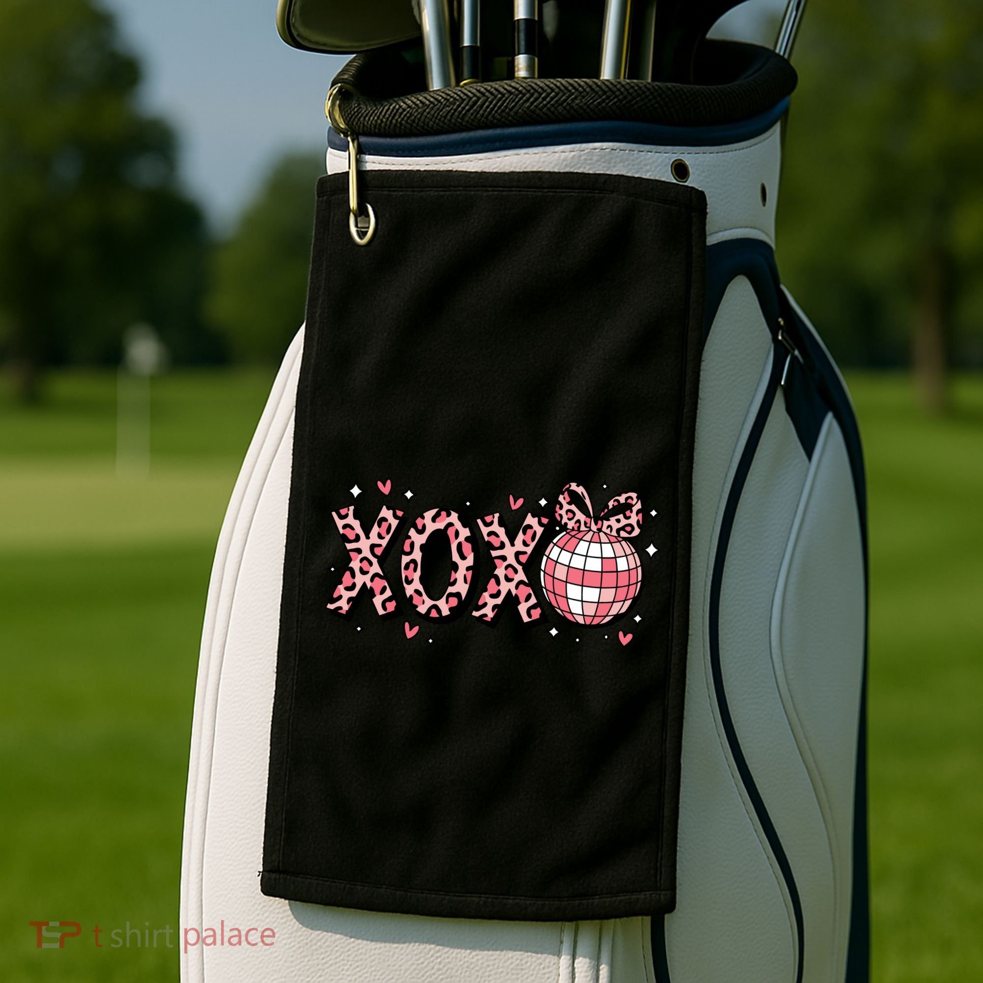 Xoxo Valentines Day Retro Golf Towel