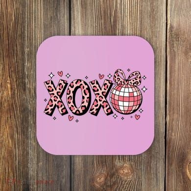 Xoxo Valentines Day Retro Coaster