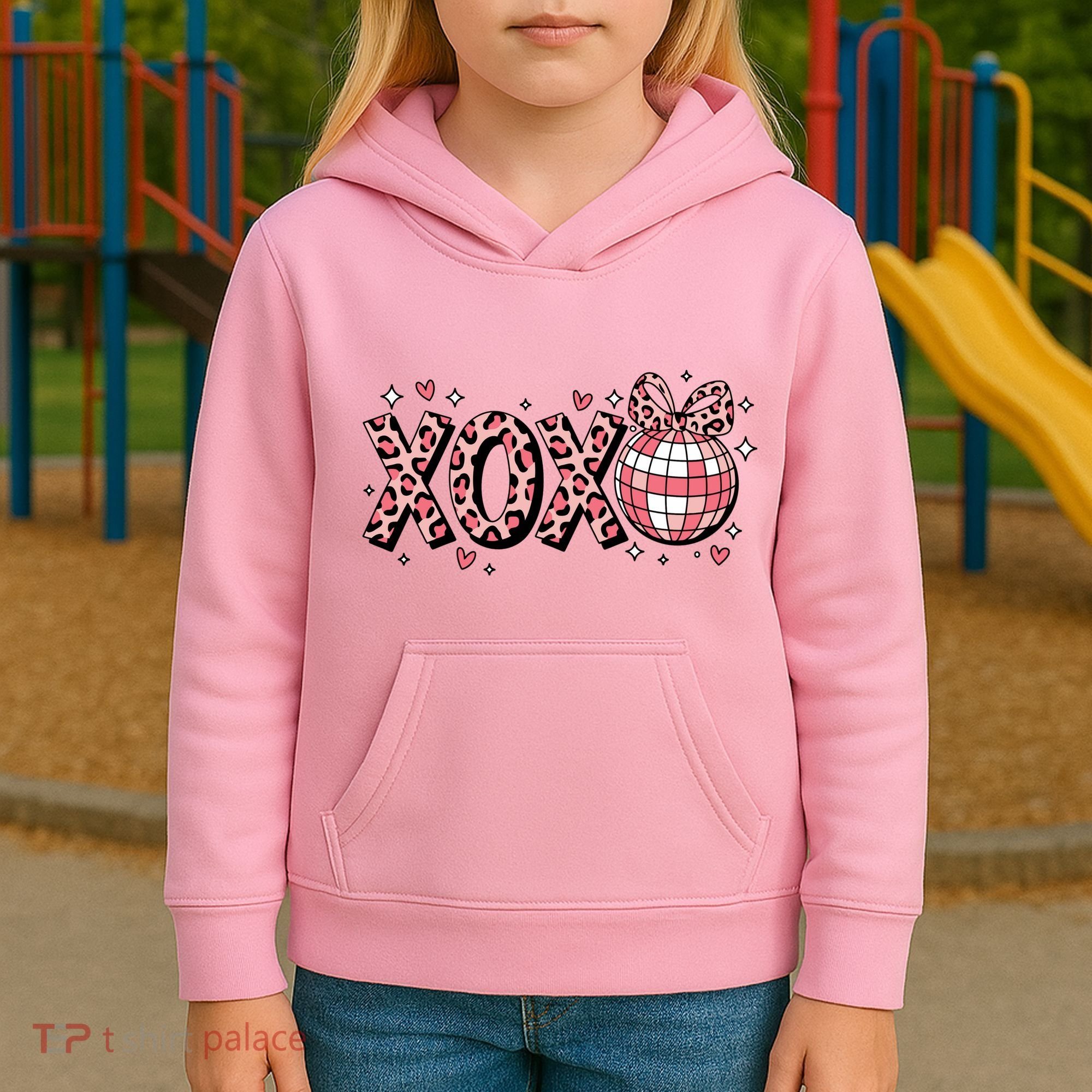 Xoxo Valentines Day Retro Kids Hoodie