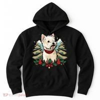 Xmas West Highland White Terrier Santa on Christmas Westie Hoodie thumb 0
