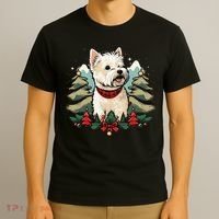 Xmas West Highland White Terrier Santa on Christmas Westie T-Shirt thumb 3