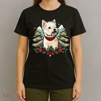 Xmas West Highland White Terrier Santa on Christmas Westie T-Shirt thumb 4