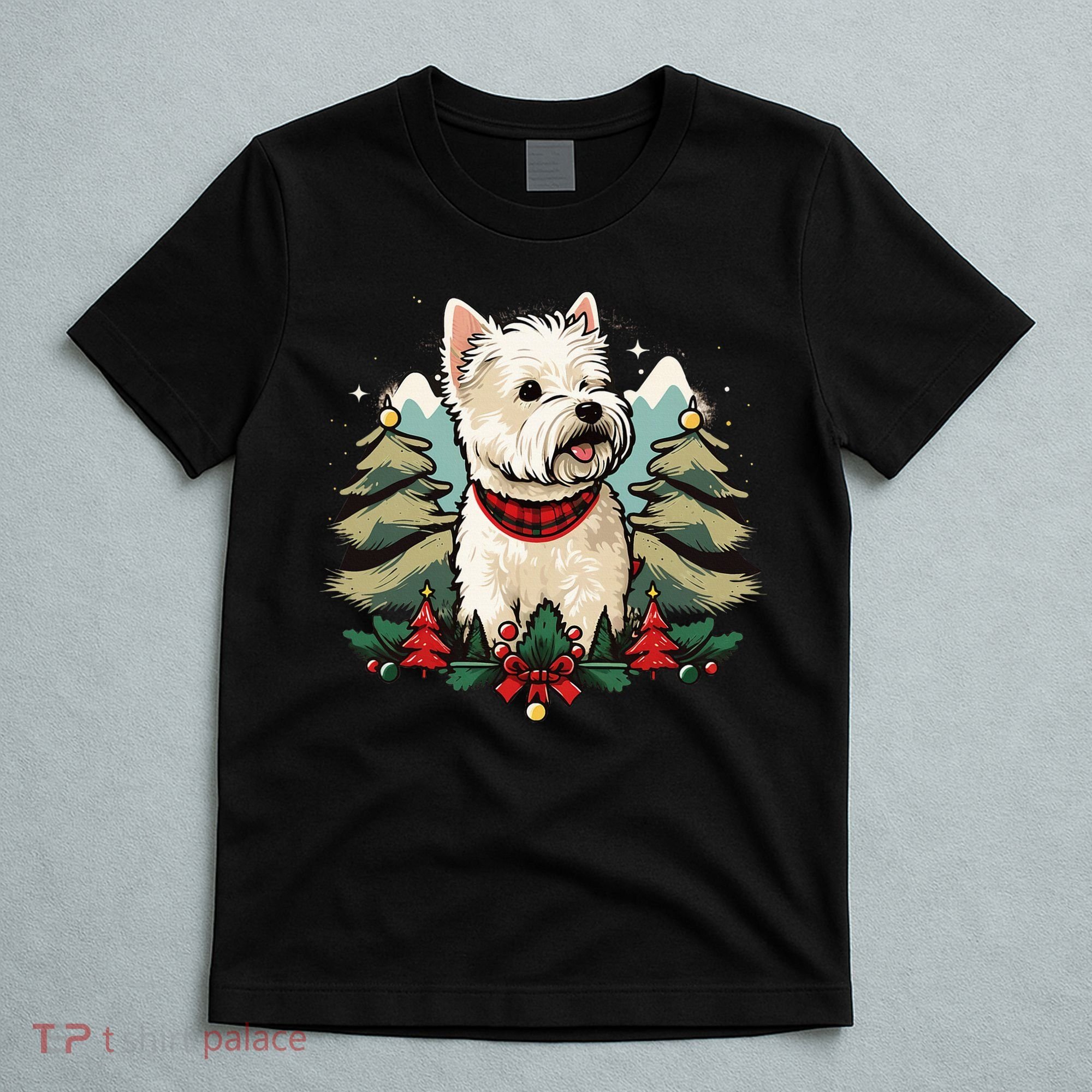 Xmas West Highland White Terrier Santa on Christmas Westie T-Shirt