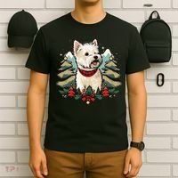Xmas West Highland White Terrier Santa on Christmas Westie T-Shirt thumb 6