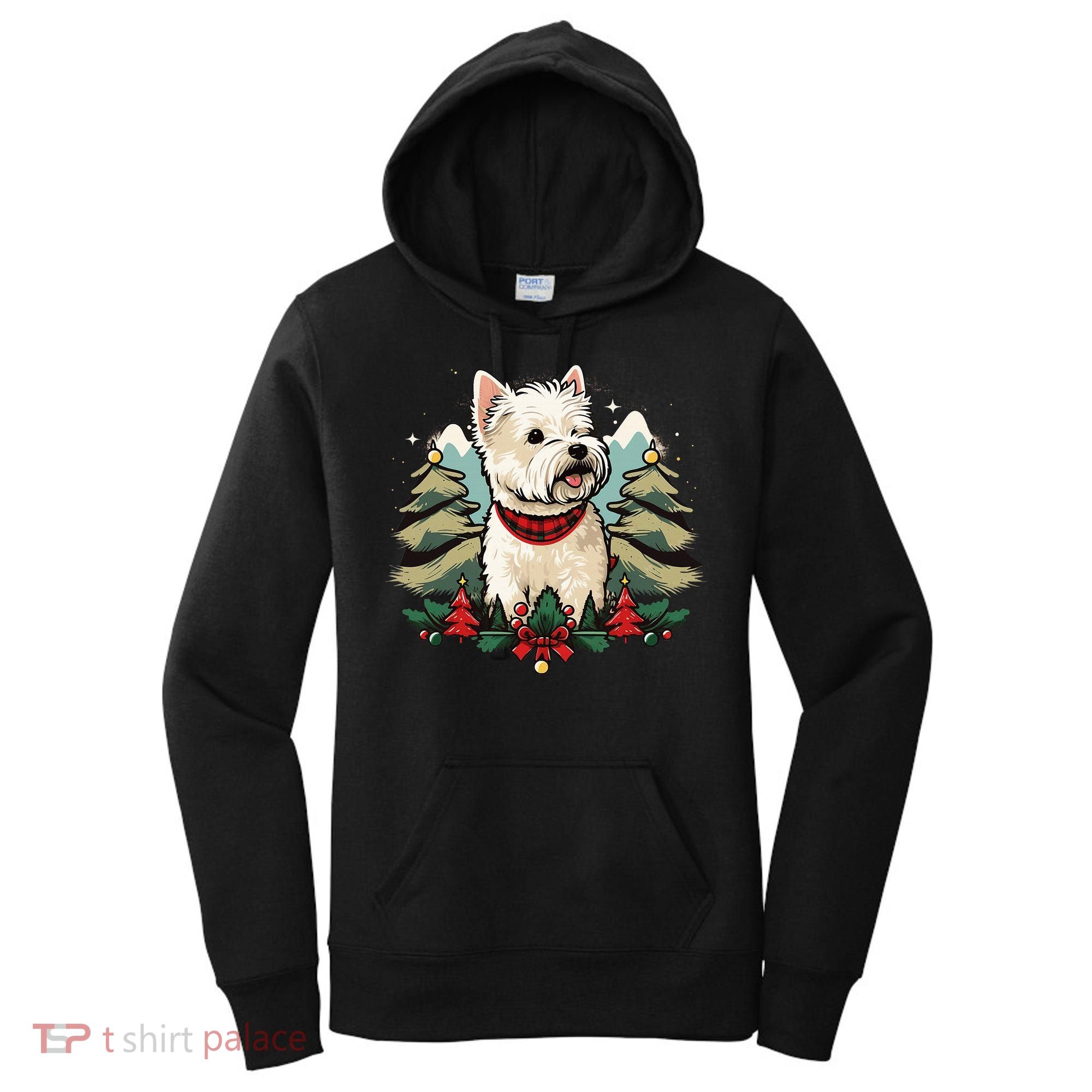 Xmas West Highland White Terrier Santa on Christmas Westie Women's Hoodie