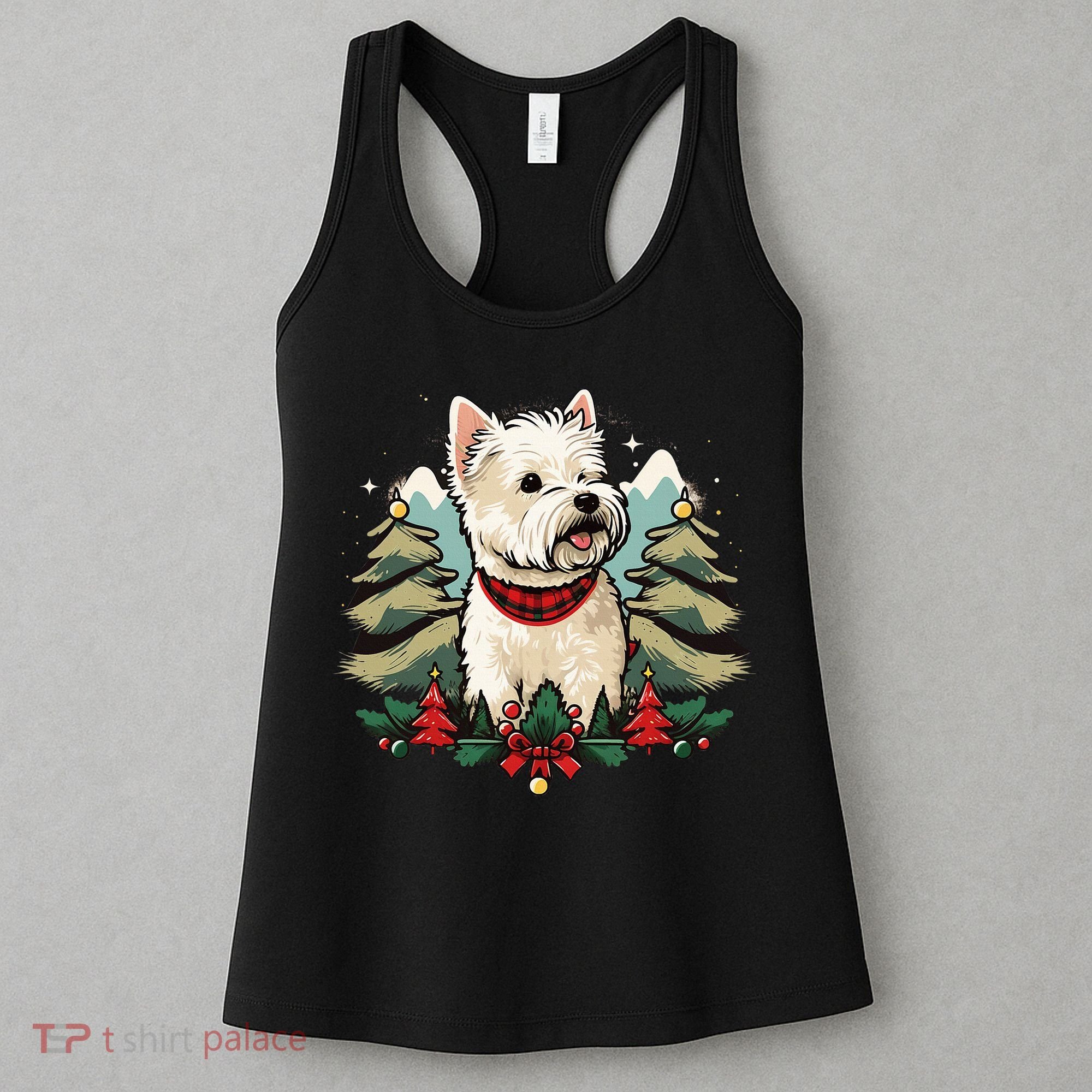 Xmas West Highland White Terrier Santa on Christmas Westie Women's Tank Top
