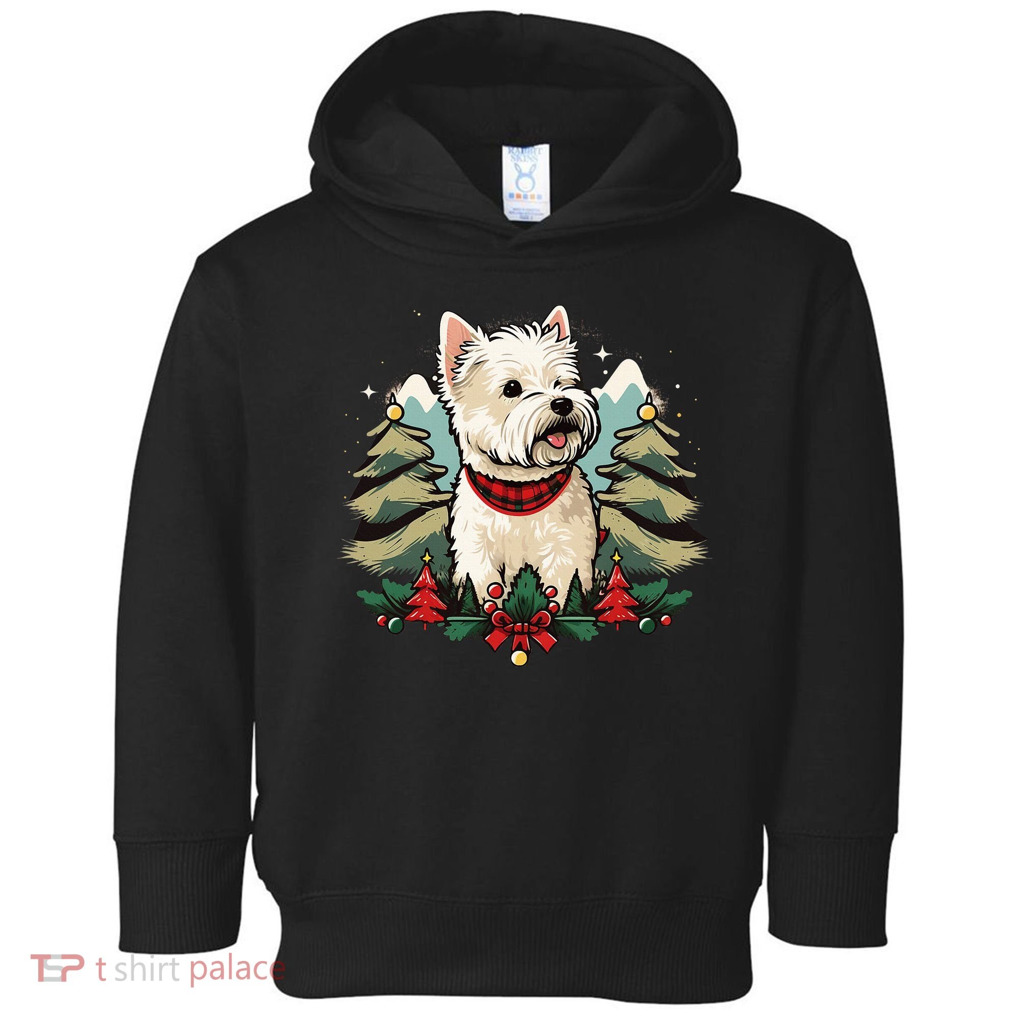 Xmas West Highland White Terrier Santa on Christmas Westie Toddler Hoodie