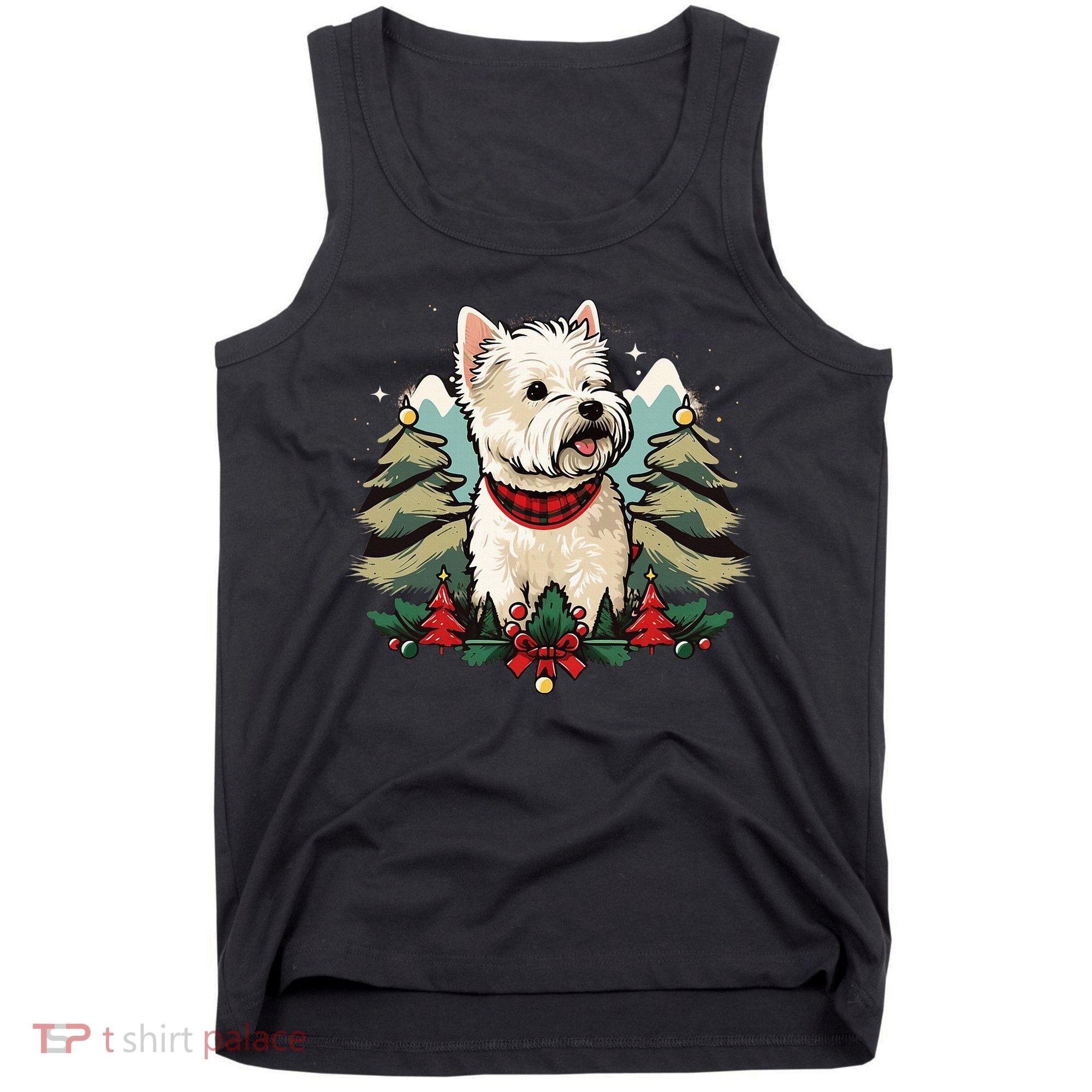 Xmas West Highland White Terrier Santa on Christmas Westie Tank Top