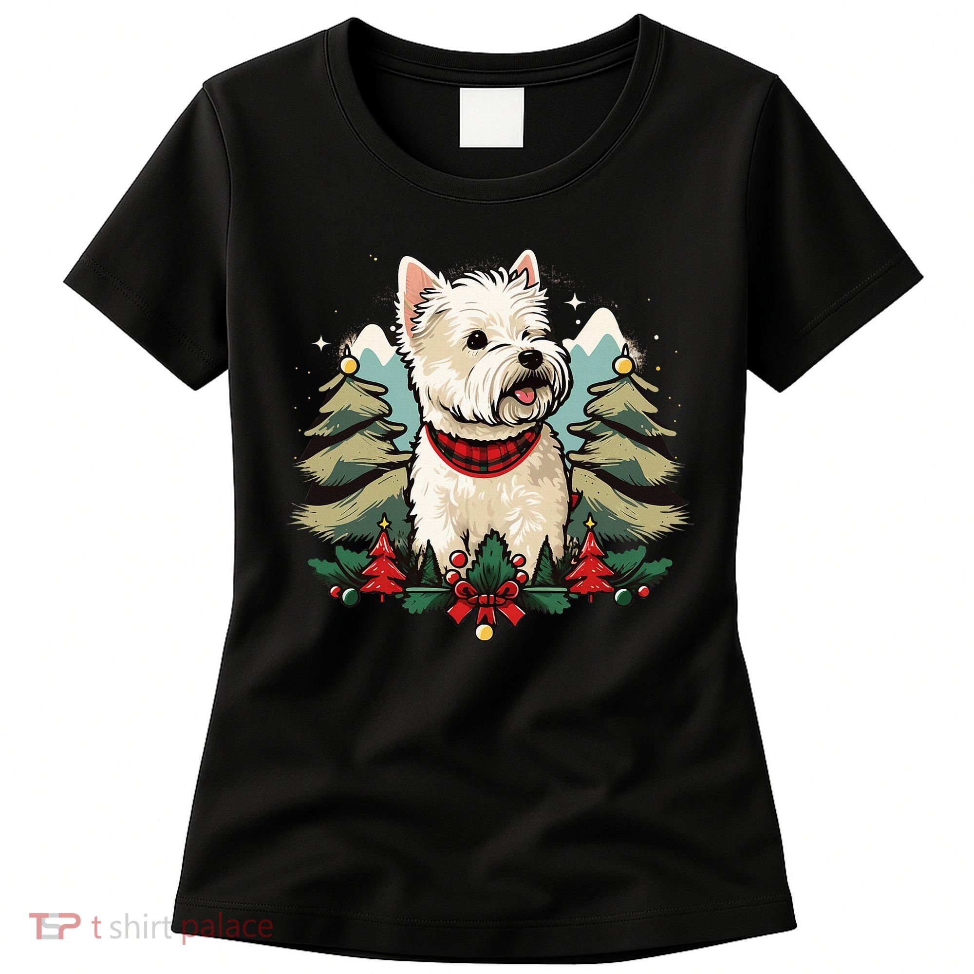 Xmas West Highland White Terrier Santa on Christmas Westie Women's T-Shirt