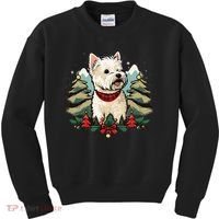Xmas West Highland White Terrier Santa on Christmas Westie Kids Sweatshirt thumb 0
