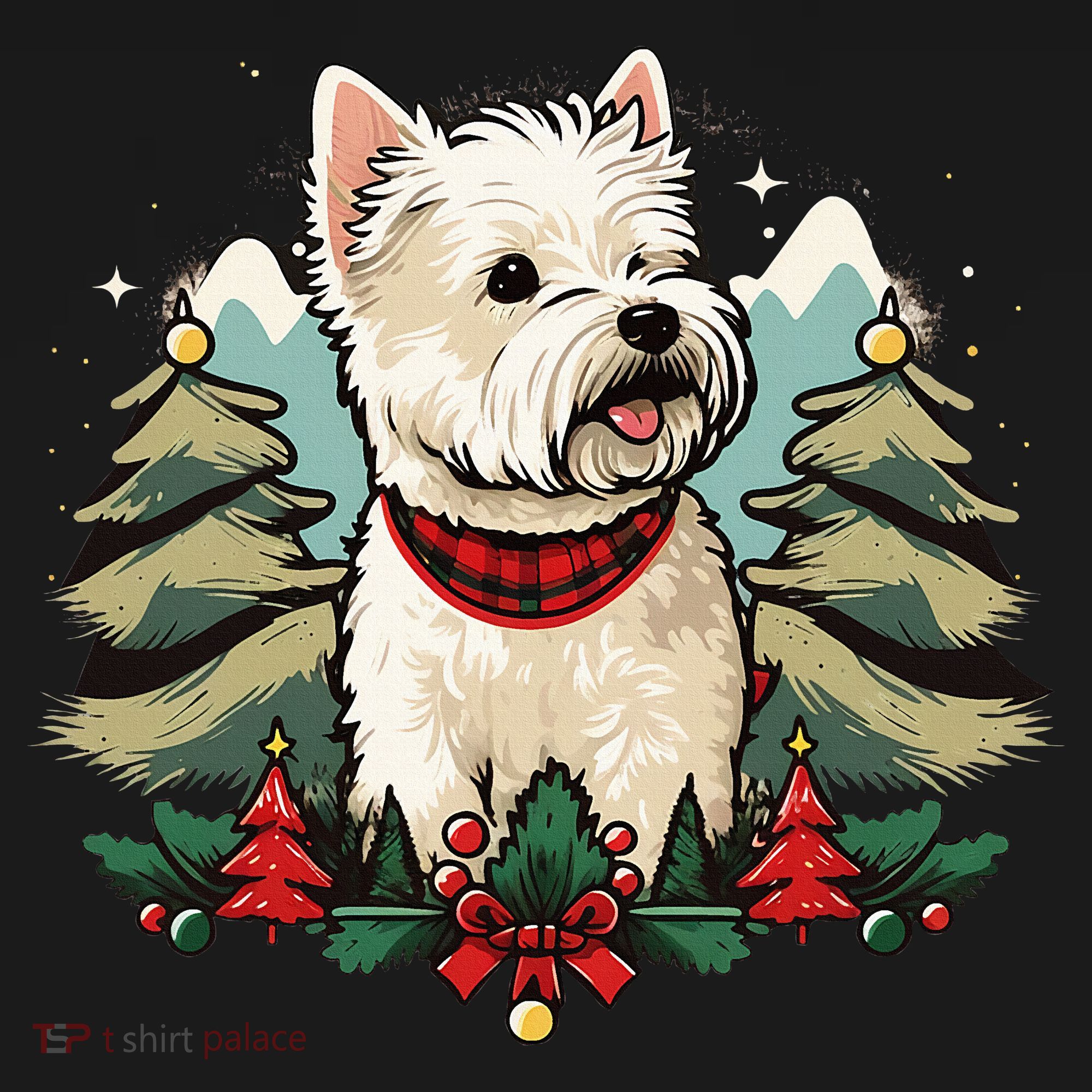 Xmas West Highland White Terrier Santa on Christmas Westie Kids T-Shirt