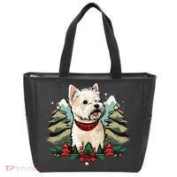 Xmas West Highland White Terrier Santa on Christmas Westie Tote Bag thumb 0