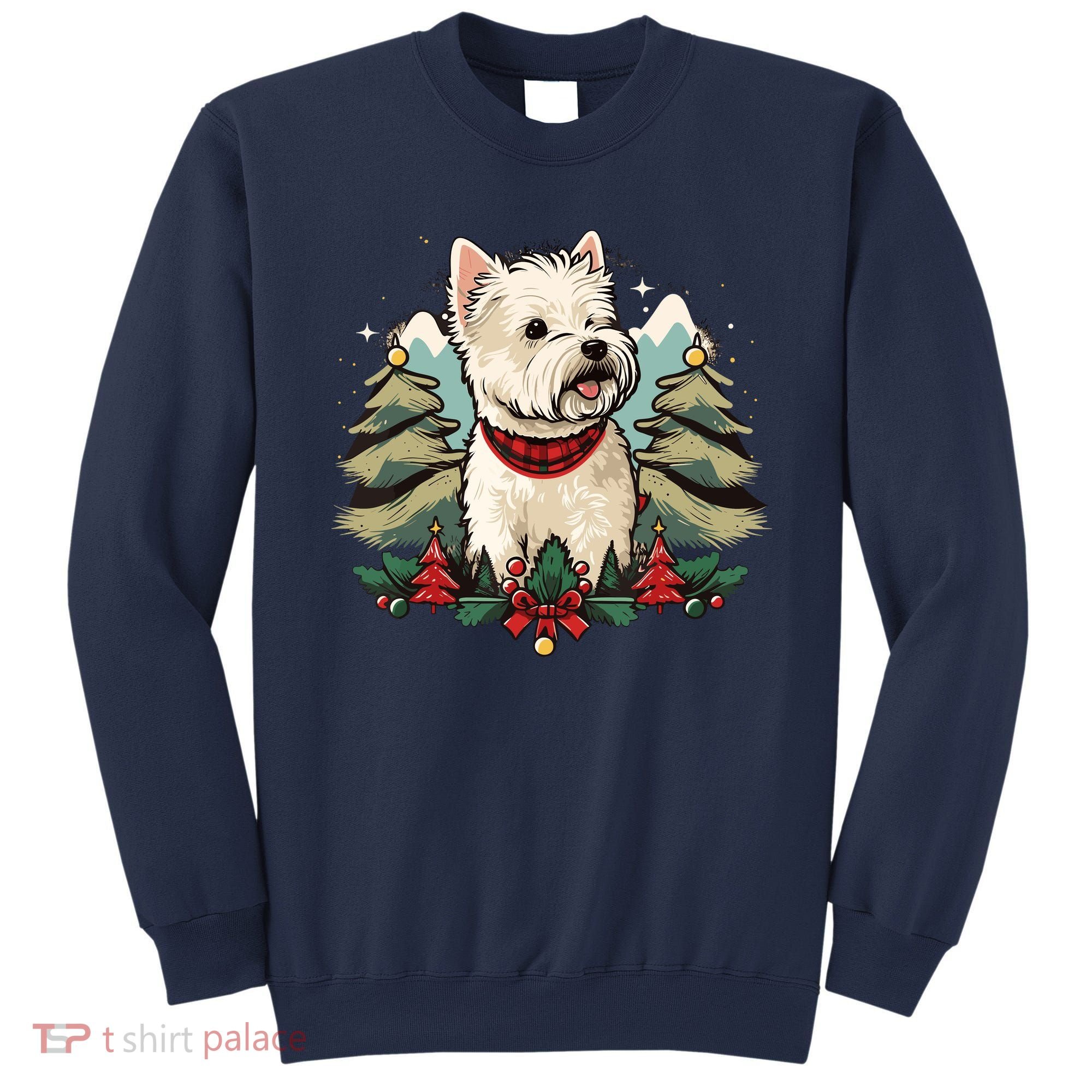 Xmas West Highland White Terrier Santa On Christmas Westie Sweatshirt