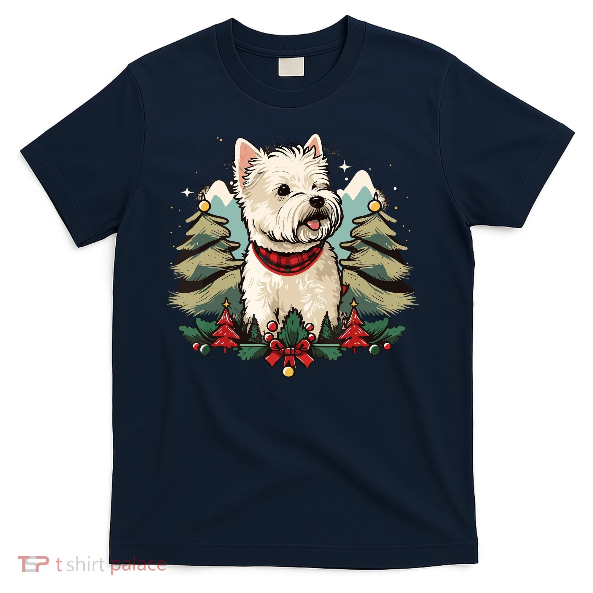 Xmas West Highland White Terrier Santa On Christmas Westie T-Shirt