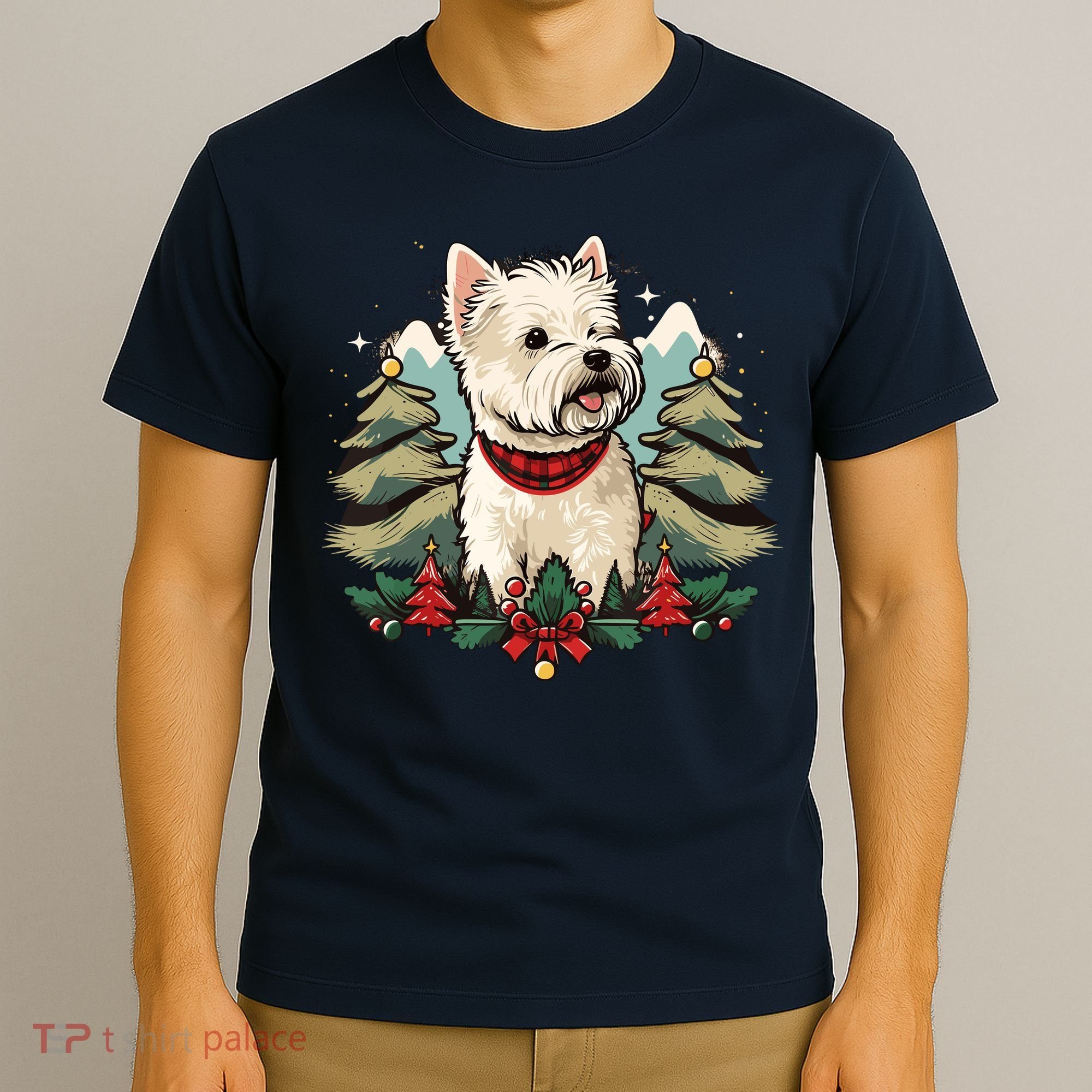 Xmas West Highland White Terrier Santa On Christmas Westie T-Shirt