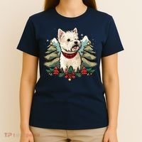 Xmas West Highland White Terrier Santa On Christmas Westie T-Shirt thumb 4