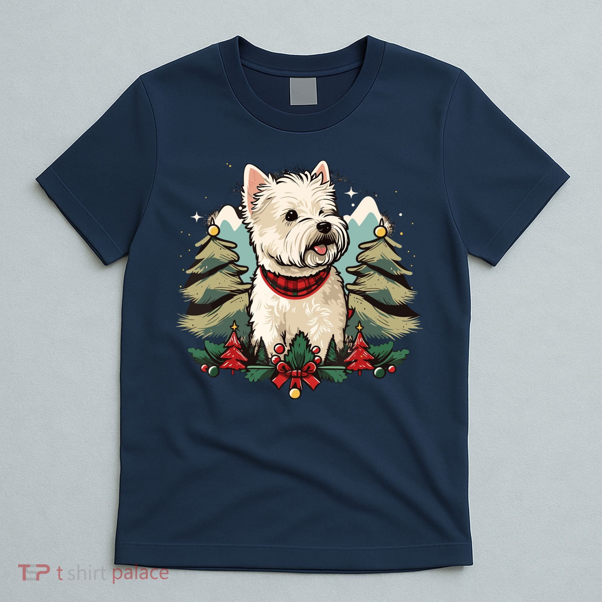 Xmas West Highland White Terrier Santa On Christmas Westie T-Shirt