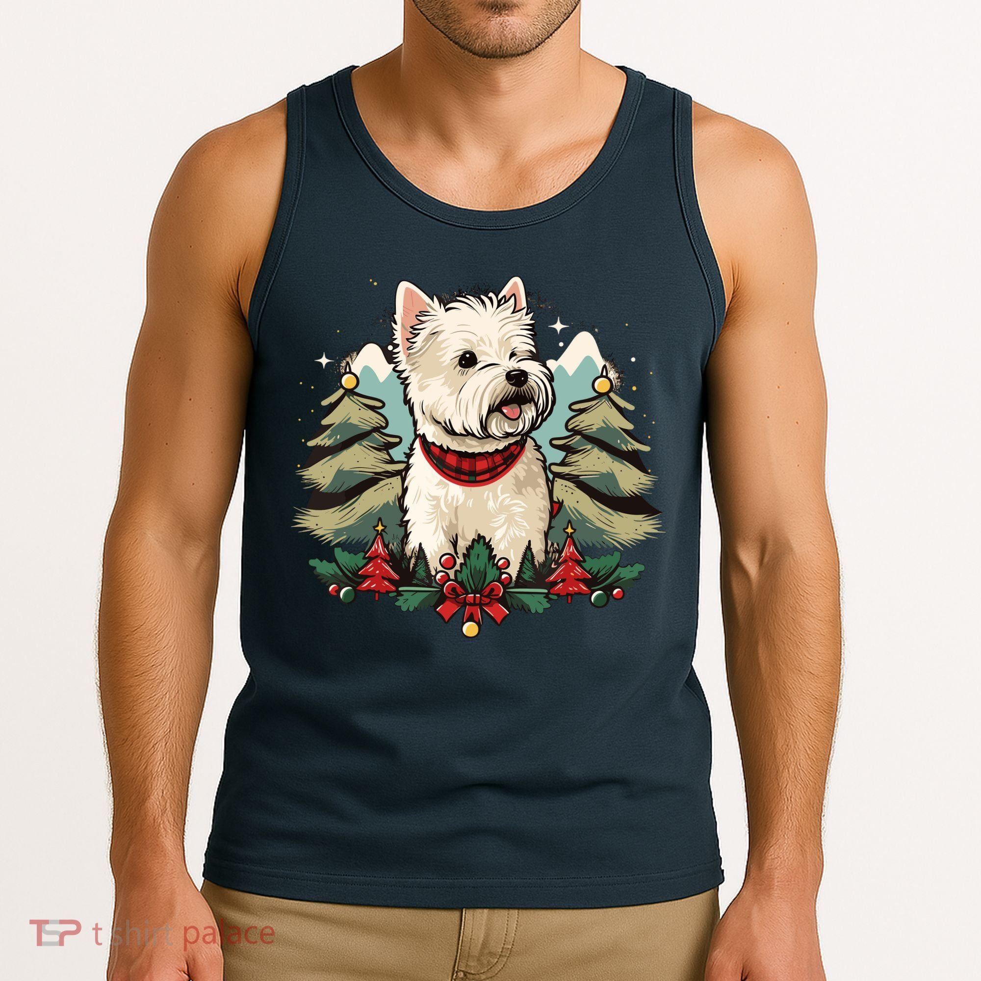 Xmas West Highland White Terrier Santa On Christmas Westie Tank Top
