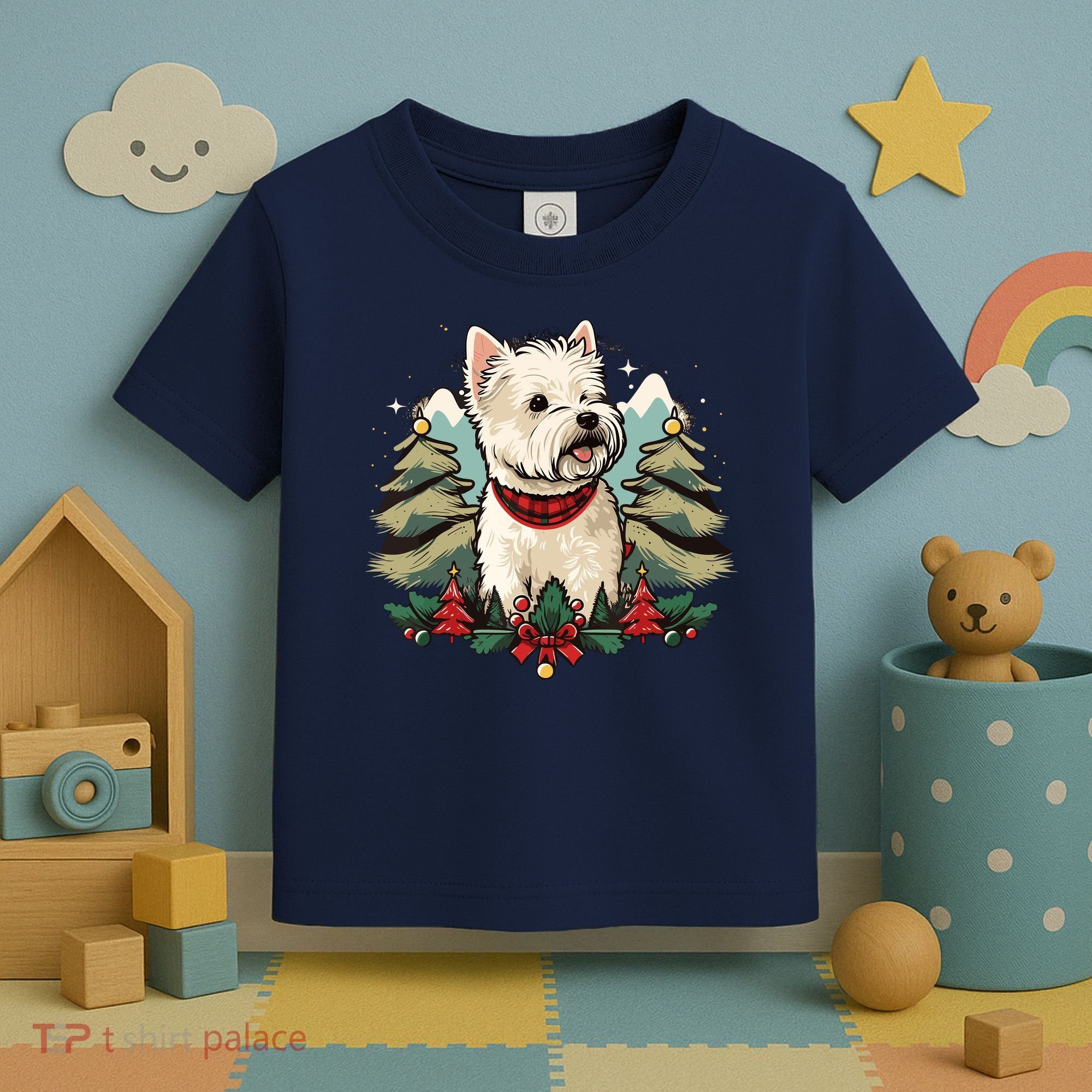 Xmas West Highland White Terrier Santa On Christmas Westie Toddler T-Shirt