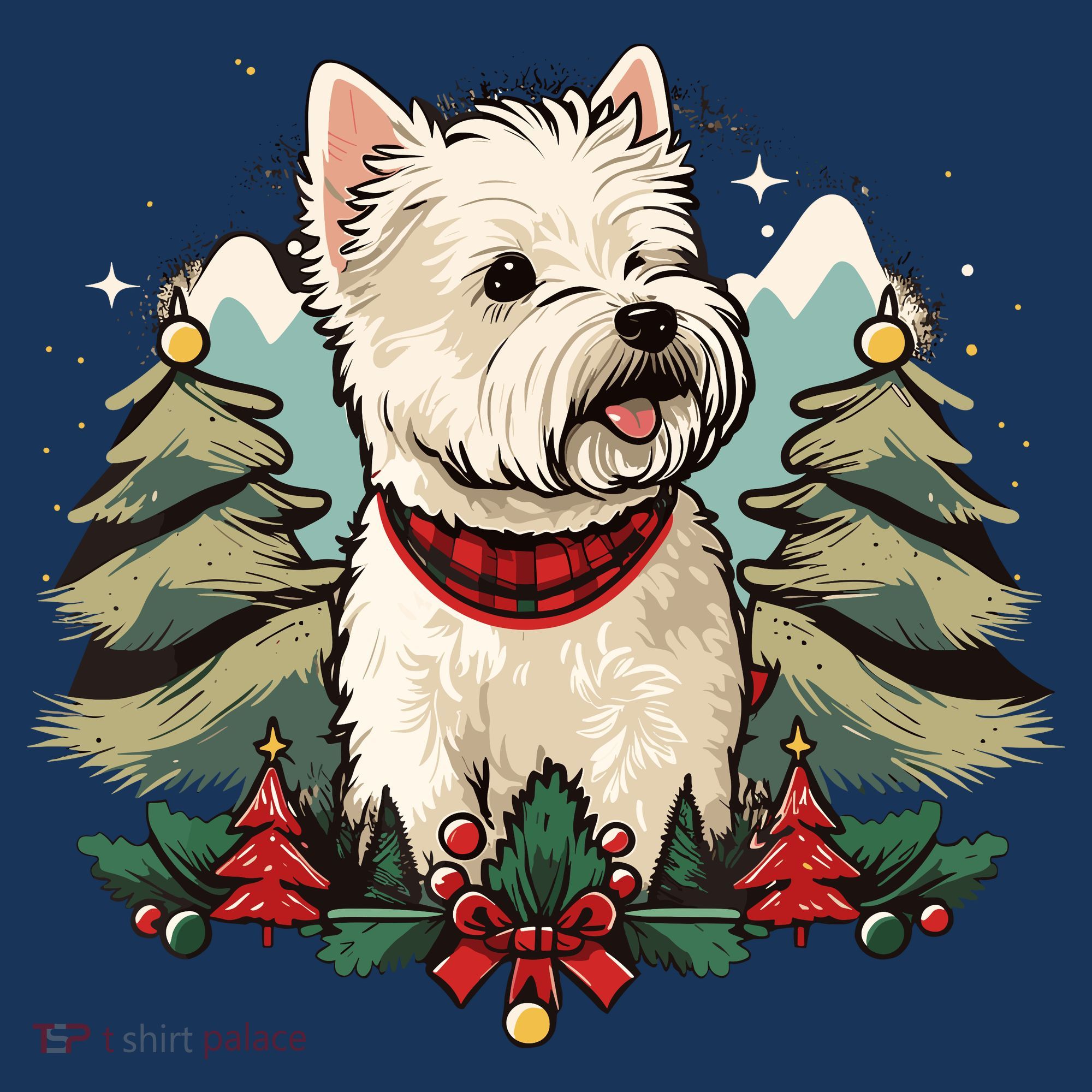 Xmas West Highland White Terrier Santa On Christmas Westie Women's Long Sleeve Shirt