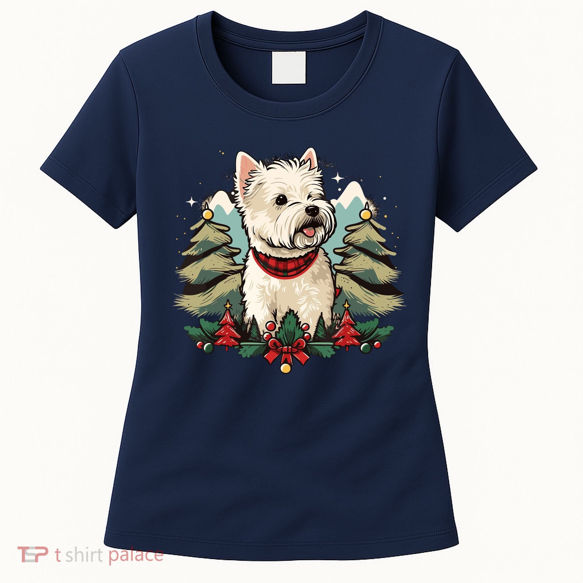 Xmas West Highland White Terrier Santa On Christmas Westie Women's T-Shirt