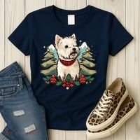 Xmas West Highland White Terrier Santa On Christmas Westie Women's T-Shirt thumb 3