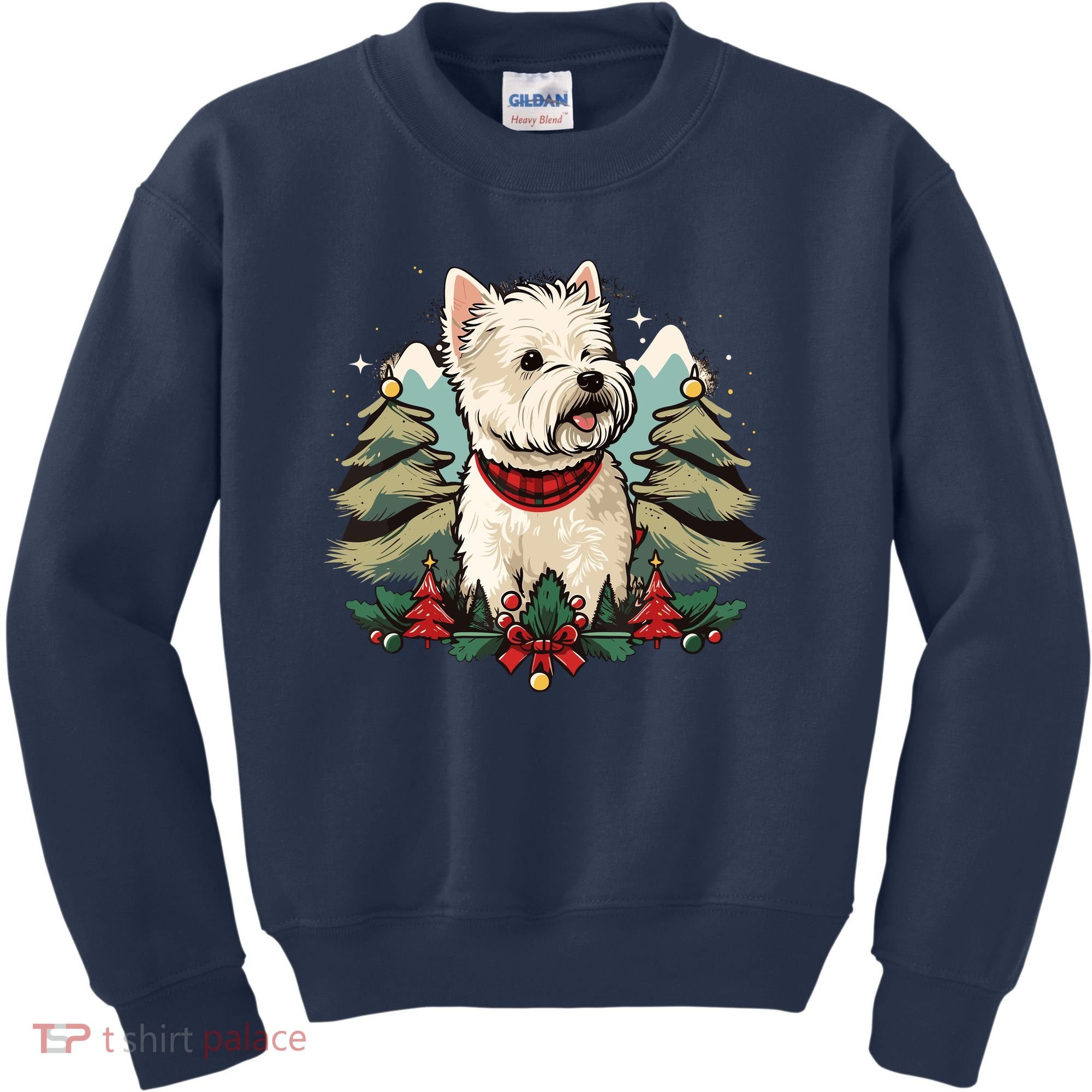 Xmas West Highland White Terrier Santa On Christmas Westie Kids Sweatshirt