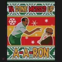 Ya Done Messed Up A-A-Ron Ugly Christmas USA-Made Doggie Bandana thumb 2