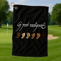 You All Are Welcome Here Elvish Elijah Funny Memes Wood Golf Towel thumb 1