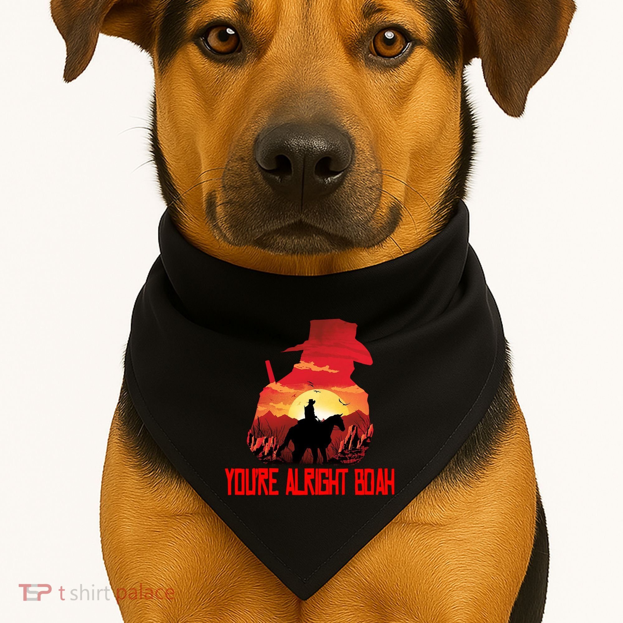 You’Re Alright Boah Rdr2 Style Gaming USA-Made Doggie Bandana