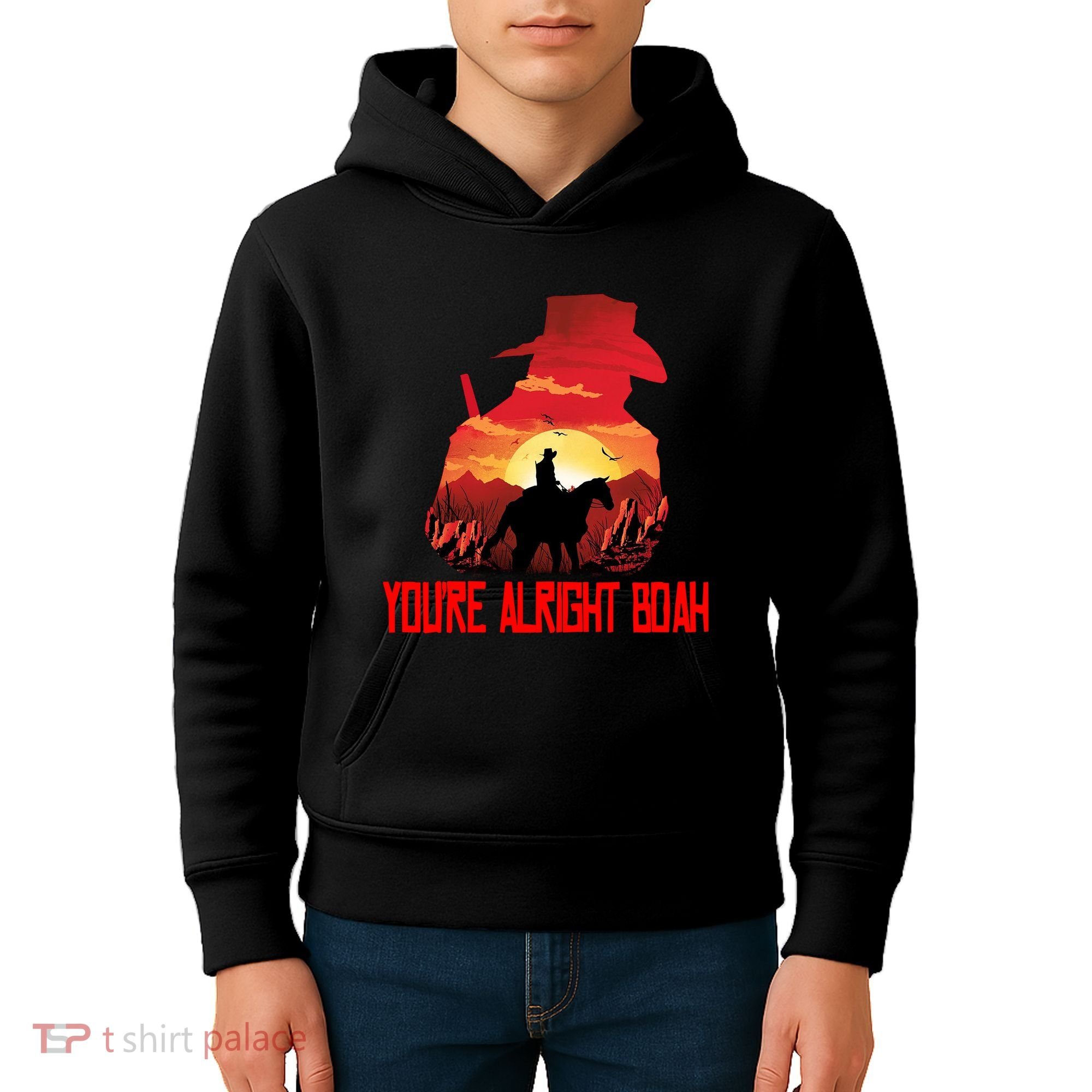 You’Re Alright Boah Rdr2 Style Gaming Kids Hoodie