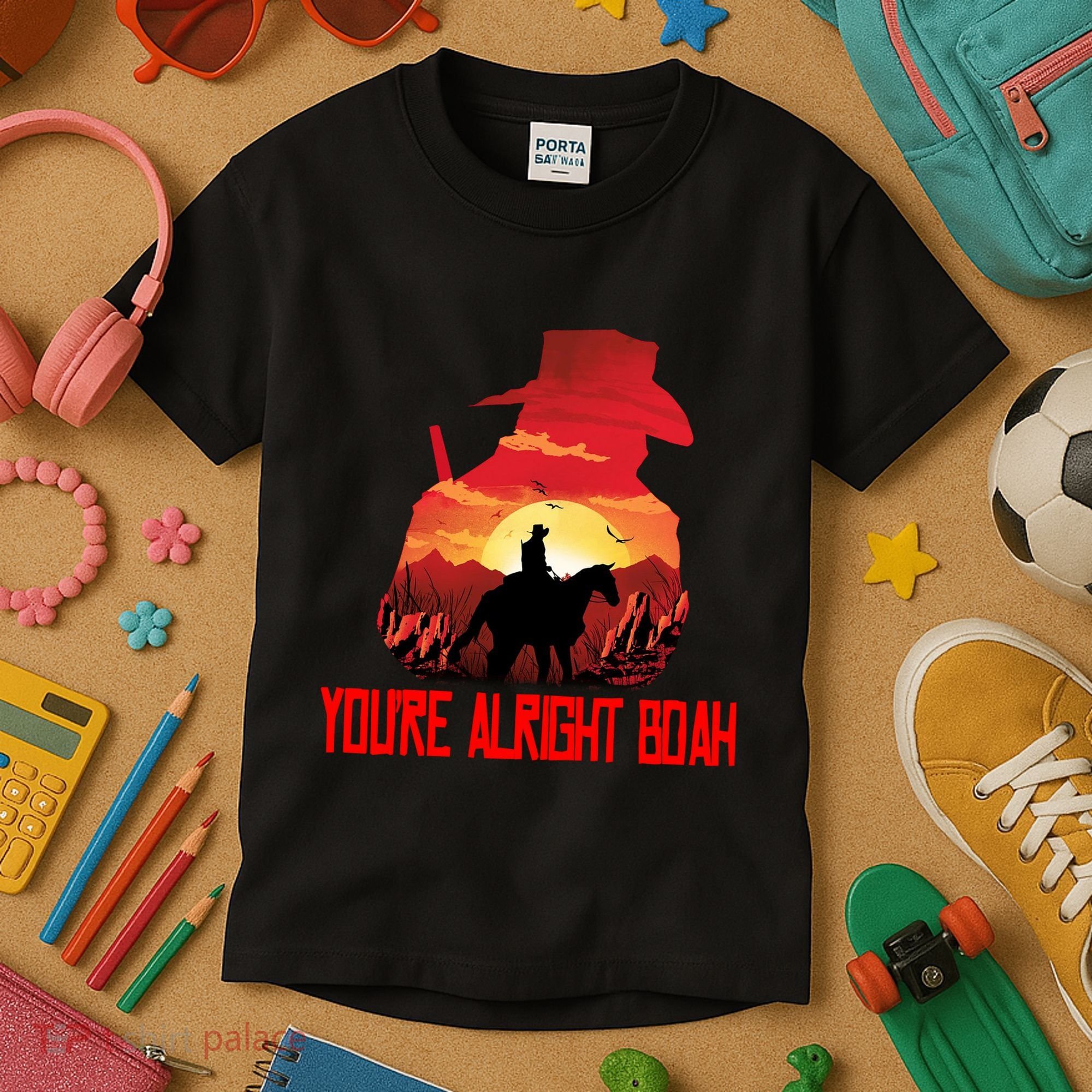 You’Re Alright Boah Rdr2 Style Gaming Kids T-Shirt