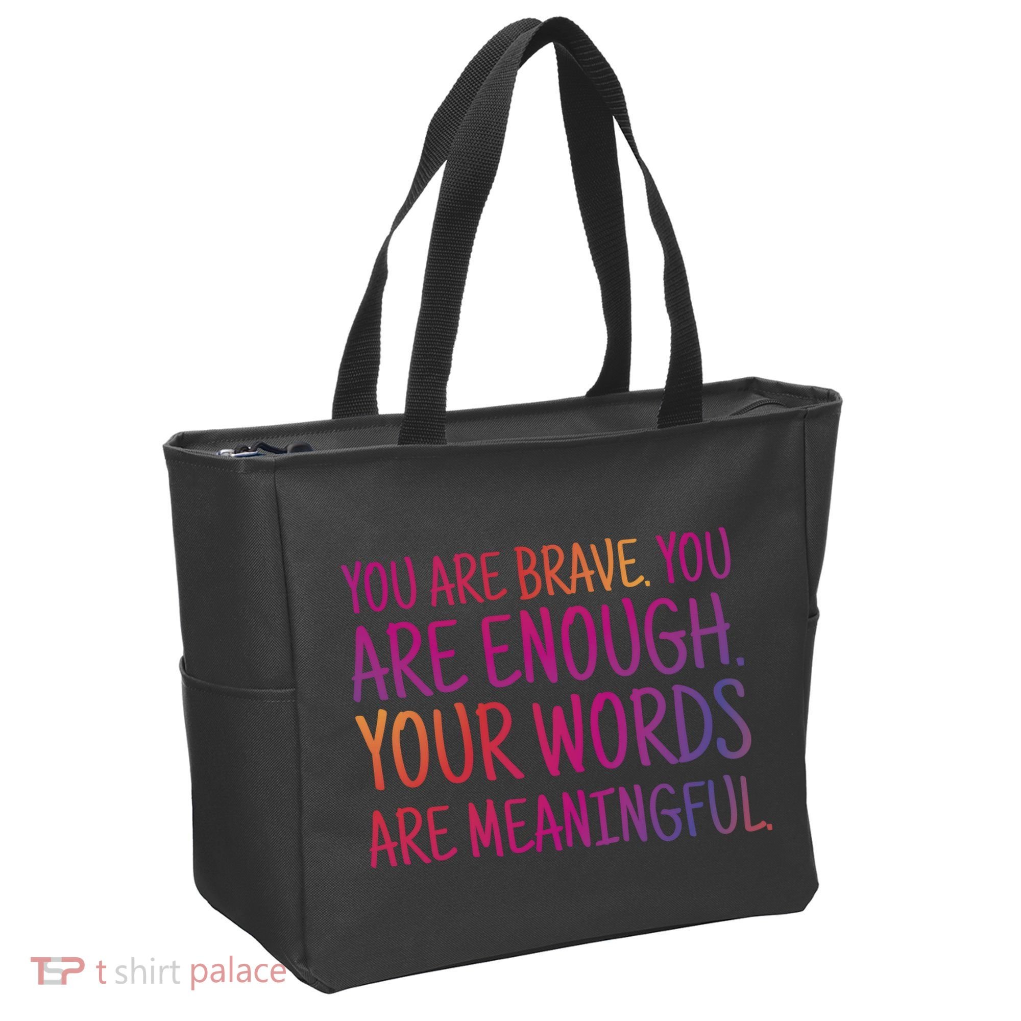 You Are Brave You Are Enough Inspirational Quote Tote Bag