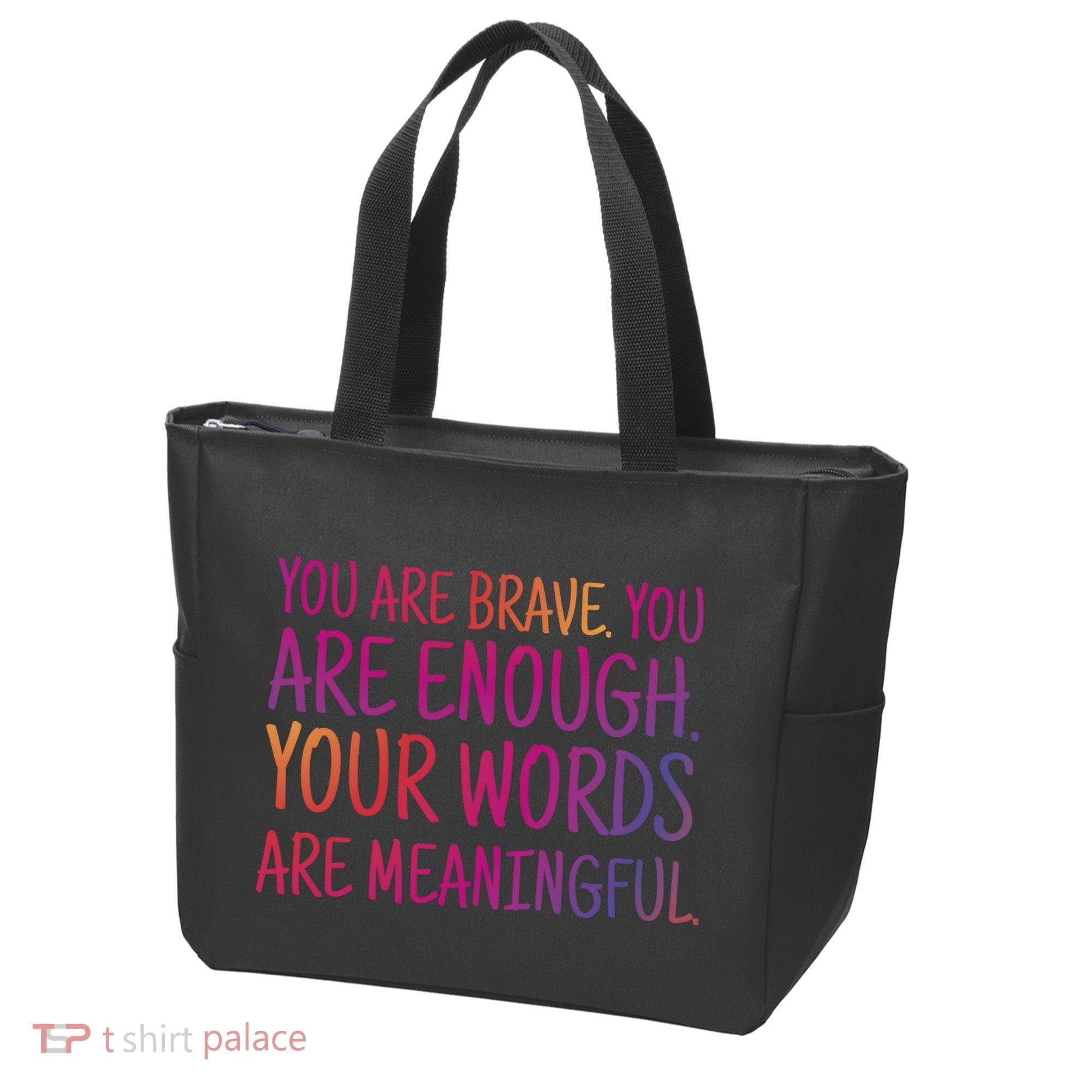 You Are Brave You Are Enough Inspirational Quote Tote Bag
